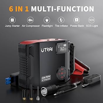 Amazon.com: UTRAI Jump Starter with Air Compressor, 6000A
